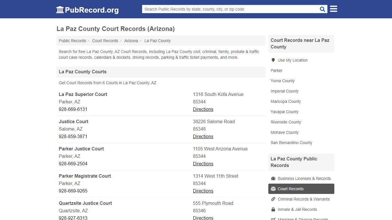 Free La Paz County Court Records (Arizona Court Records)