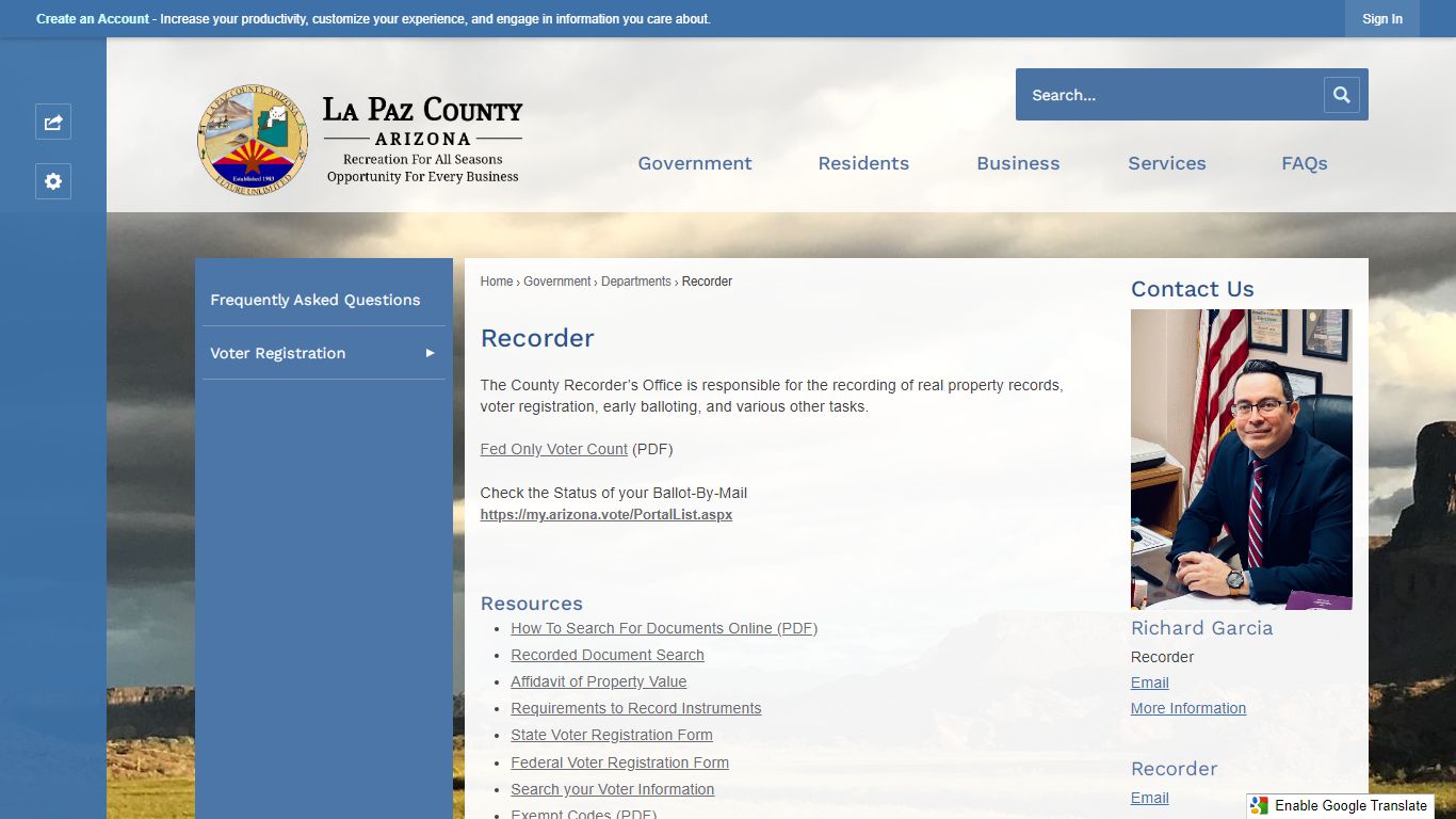 Recorder | La Paz County, AZ